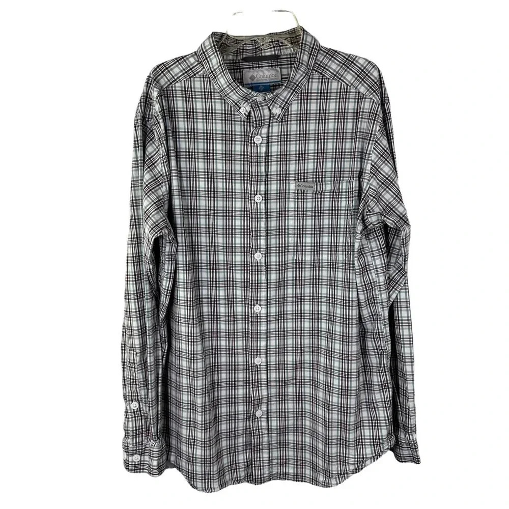 Columbia plaid men’s long sleeve button down shirt size Large